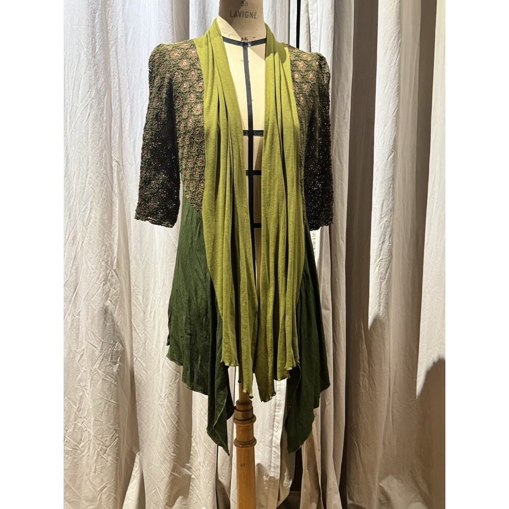 Ann Ferriday VTG. Stock Lace / Viscose Drape Cardigan S/ M